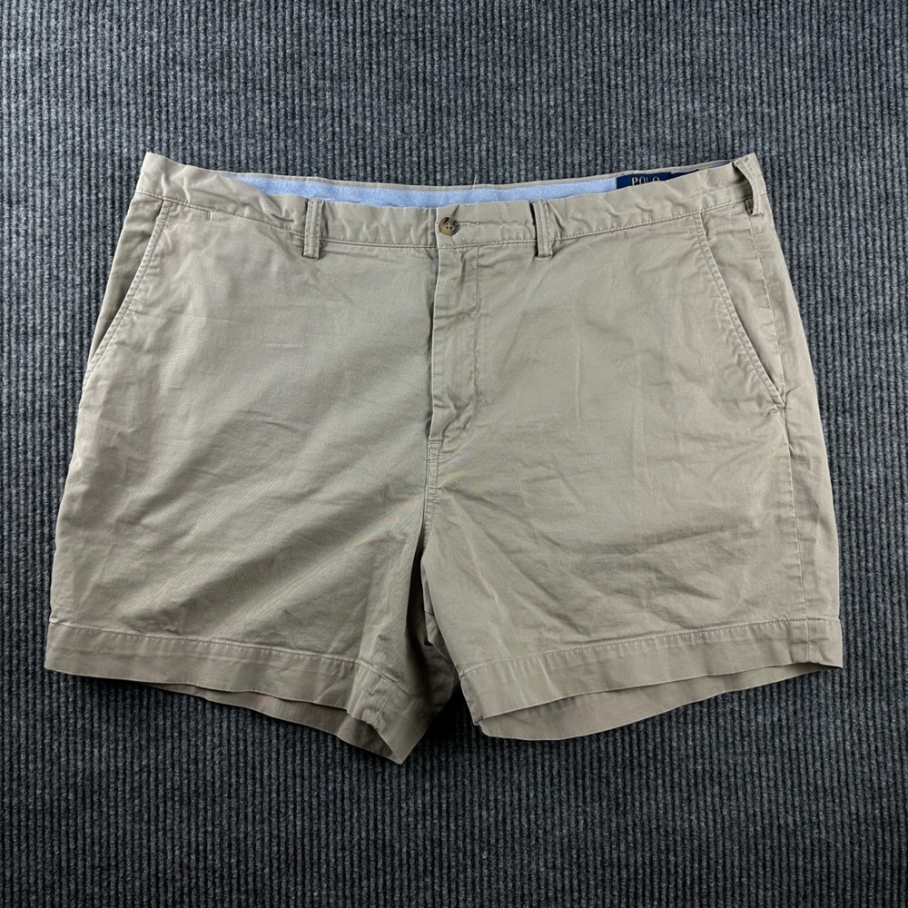 Polo Ralph Lauren Mens Khaki Tan Stretch Classic Fit Chino Shorts Size 42